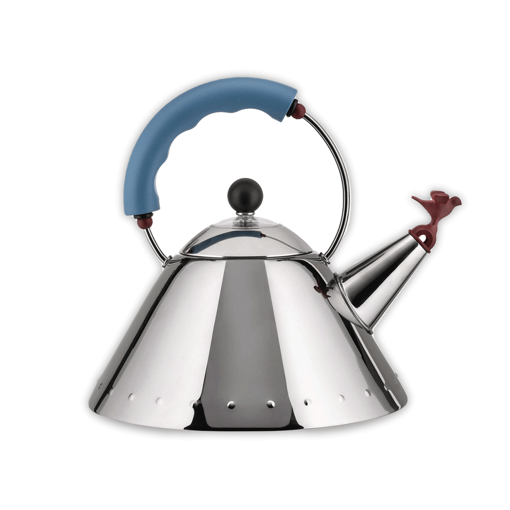 Kettle 9093 - blue - des. Michael Graves, 1985 (made by Alessi)