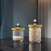 Twergi storage jar, 100cl  - Black, yellow & white - des. Ettore Sottsass for Alessi