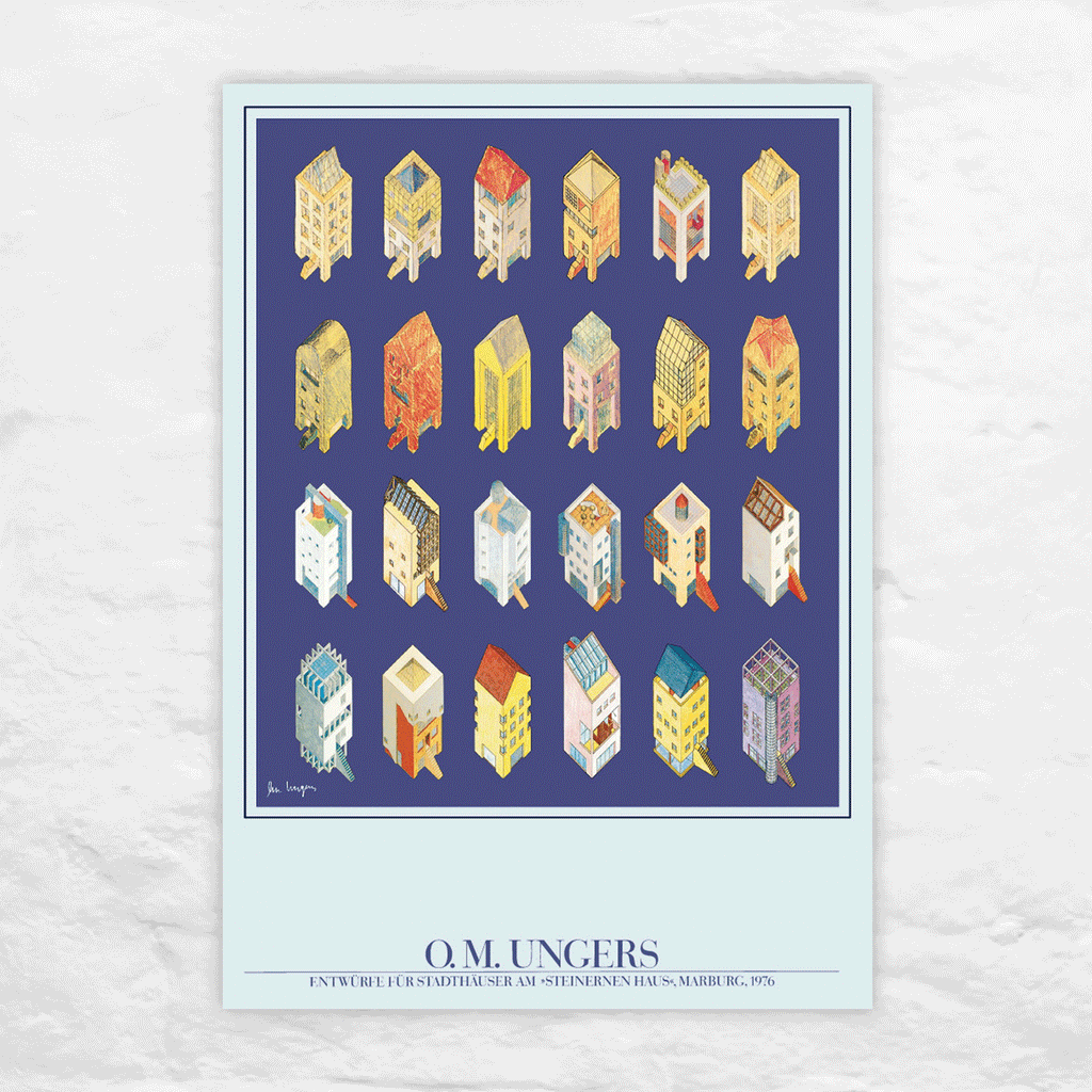 O.M. Ungers: Stadthausentwurfe Marburg / Project for a group of townhouses, Marburg poster