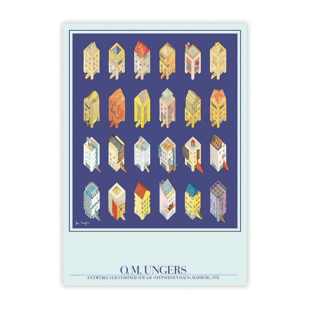 O.M. Ungers: Stadthausentwurfe Marburg / Project for a group of townhouses, Marburg poster