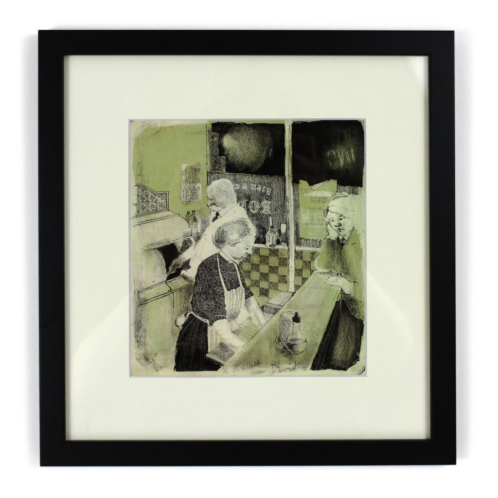 Fish & Chip Shop (1954) Mini-Frame by David Hockney