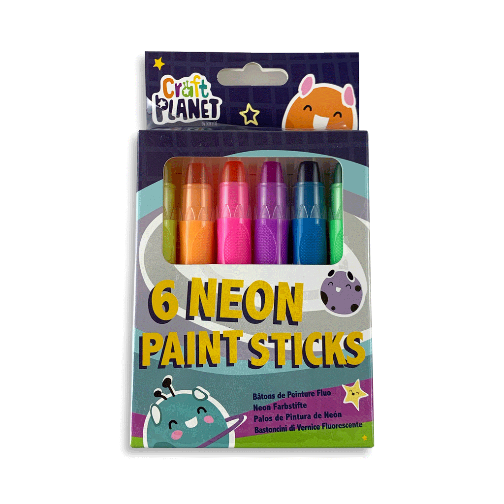 6 Neon Paint Sticks by Craft Planet