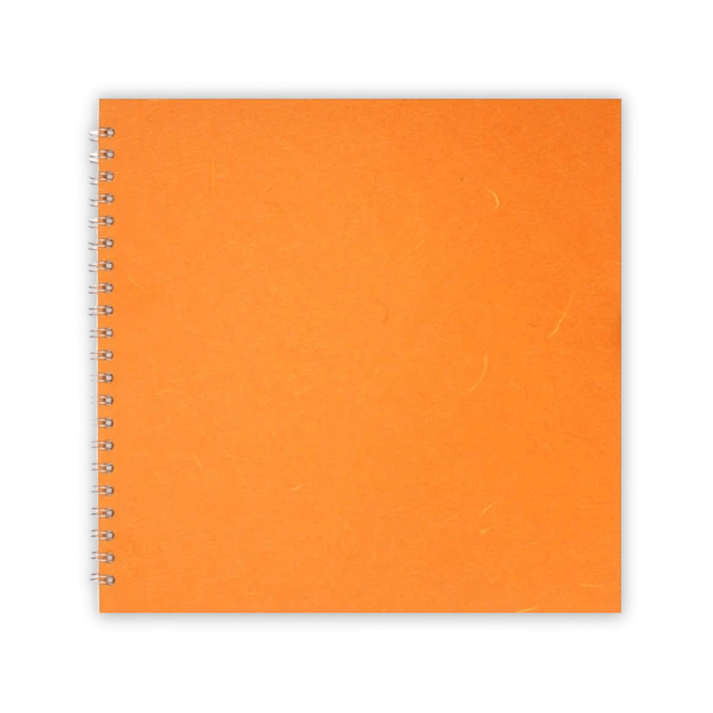 Orange Square Notebook by Pink Pig (11x11 inches, Thai silk tissue cover)