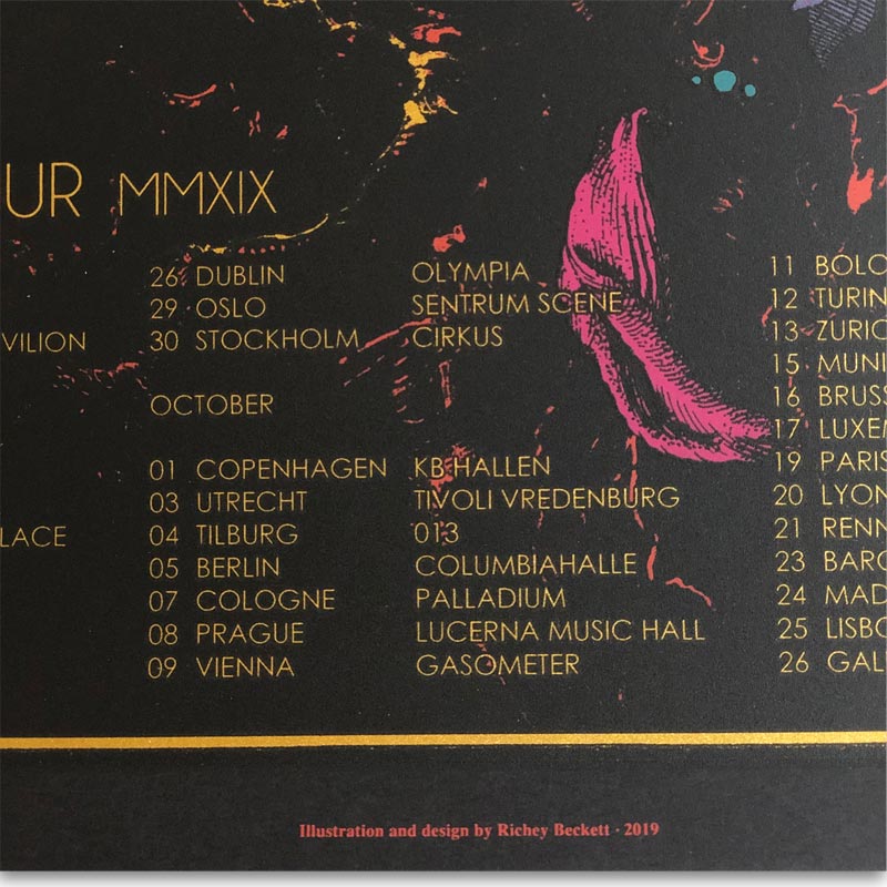 Pixies Europe poster (edition of 45) by Richey Beckett