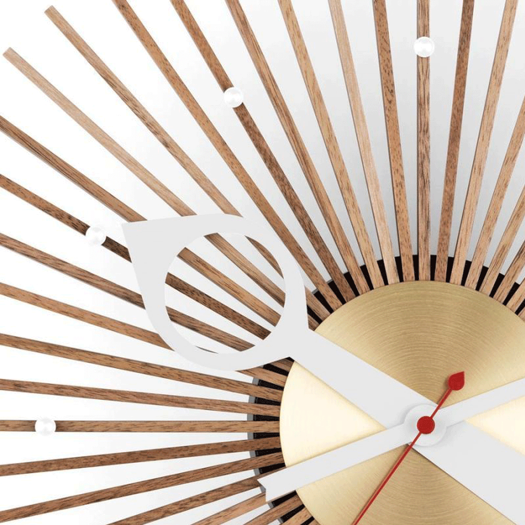 Popsicle wall clock (walnut) des. George Nelson, 1948 - 1960 (made by Vitra)