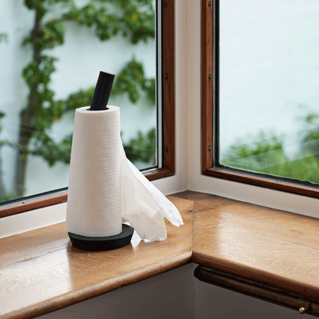 Porter Kitchen Roll Holder - Black - des. Shane Schneck for Hay