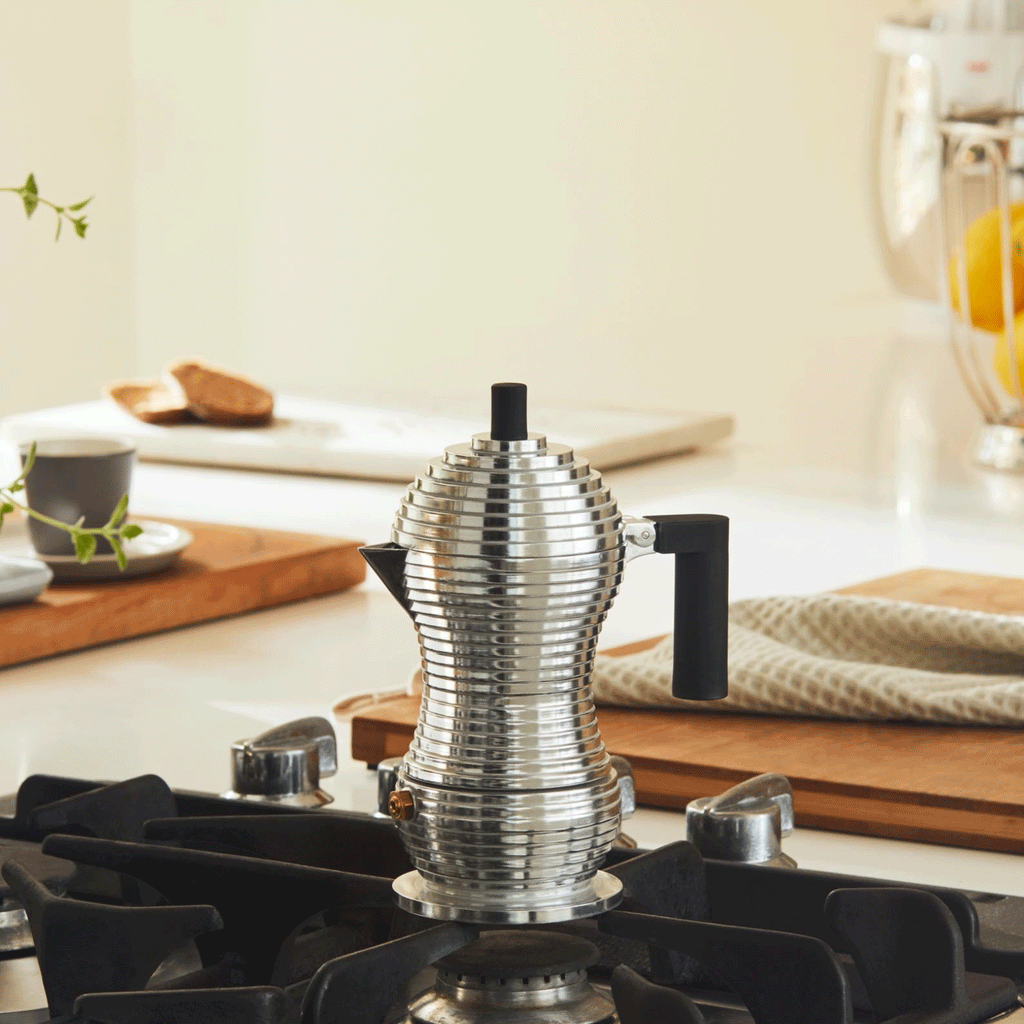 Pulcina Coffee maker - 3 cup, black - des. Michele de Lucchi (made by Alessi)