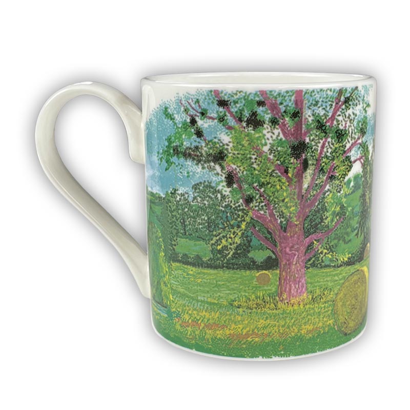 A Year in Normandie Mug by David Hockney (Purple Tree and Hay Bales)