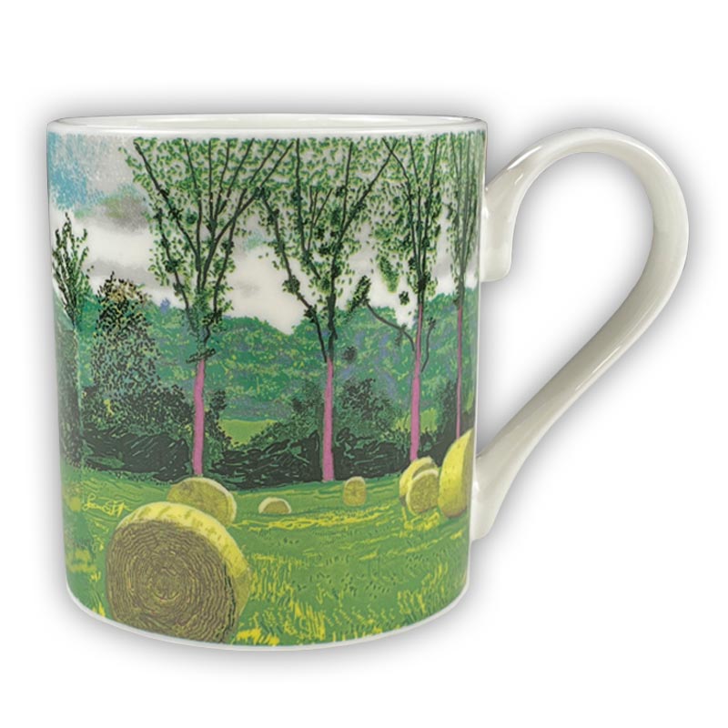 A Year in Normandie Mug by David Hockney (Purple Tree and Hay Bales)
