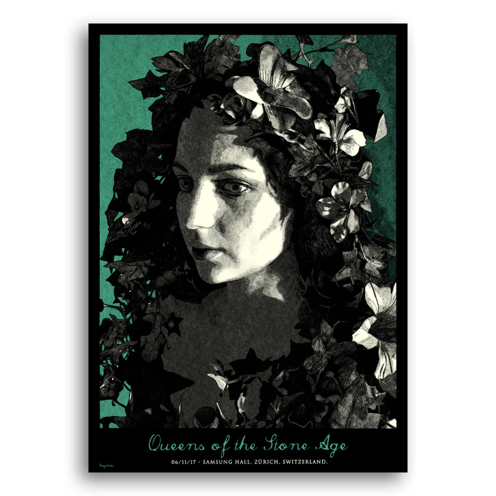 Queens of the Stone Age, Zurich poster by Tommy Davidson-Hawley - hand pulled 3 colour screenprint, artist's proof.