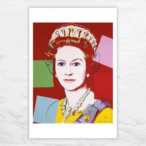 Reigning Queens: Queen Elizabeth II of the United Kingdom, 1985 (dark outline) poster by Andy Warhol