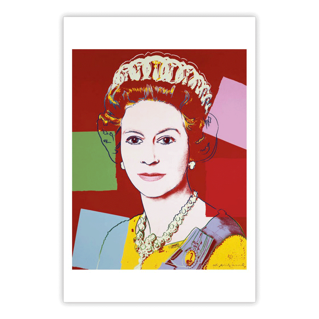 Reigning Queens: Queen Elizabeth II of the United Kingdom, 1985 (dark outline) poster by Andy Warhol