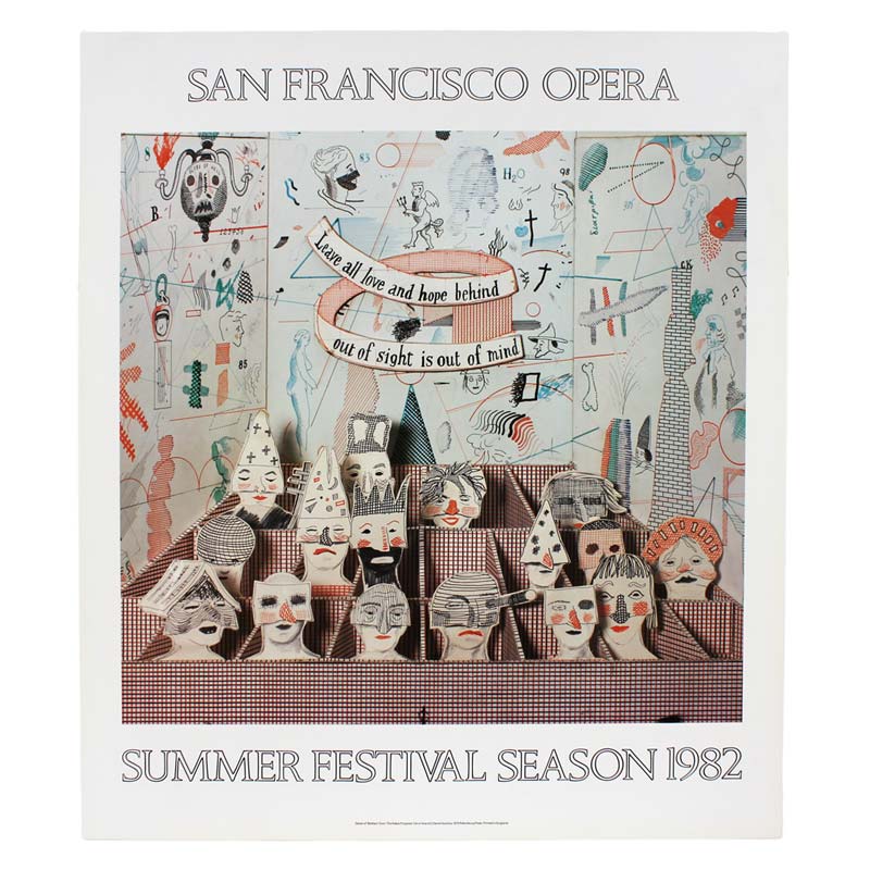 Bedlam (The Rake's Progress, San Francisco Opera) Original Poster (1981) by David Hockney