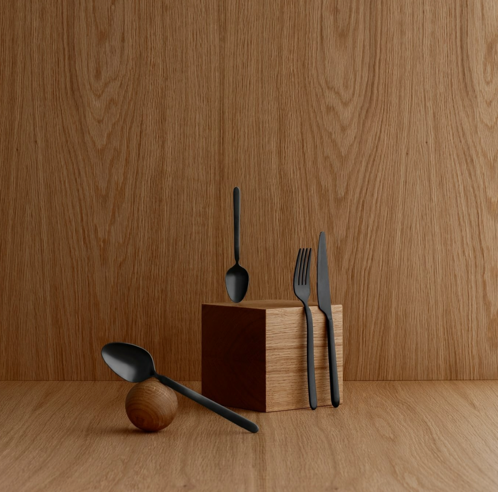 Stella Cutlery Set des. Theresa Rand for blomus (matt black stainless steel, 16 pieces)