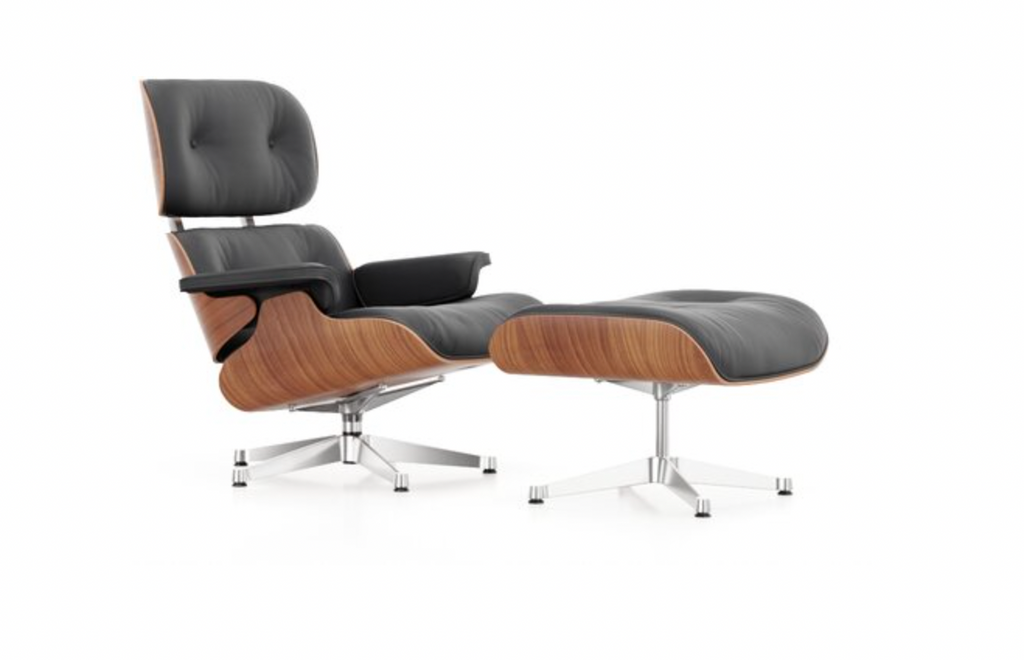 Lounge Chair and Ottoman in cherry - des. Charles and Ray Eames, 1956 (made by Vitra)