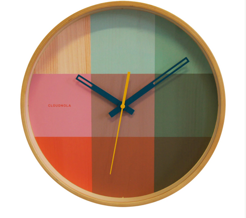 Riso Mint Green & Pink Wall Clock by Cloudnola