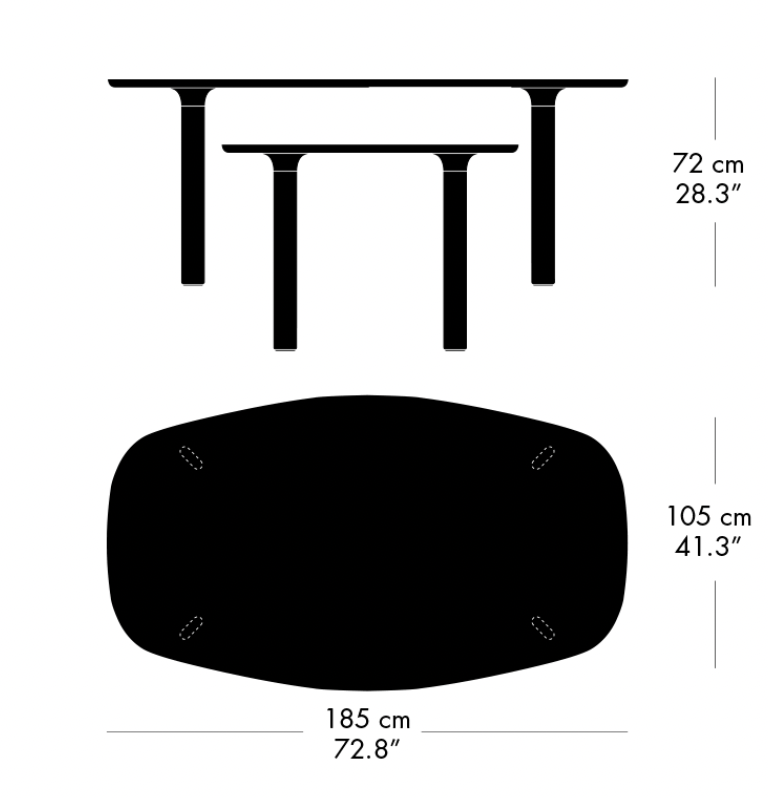 Analogue Dining table des. Jaime Hayon - White / Oak - made by Fritz Hansen