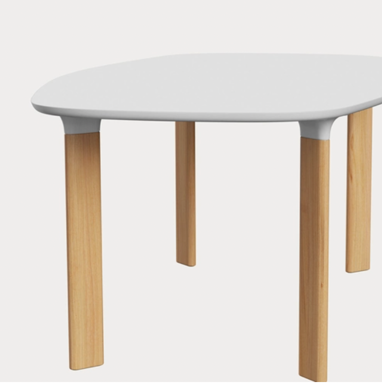 Analogue Dining table des. Jaime Hayon - White / Oak - made by Fritz Hansen