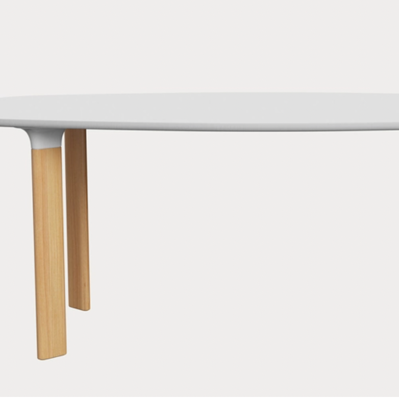 Analogue Dining table des. Jaime Hayon - White / Oak - made by Fritz Hansen