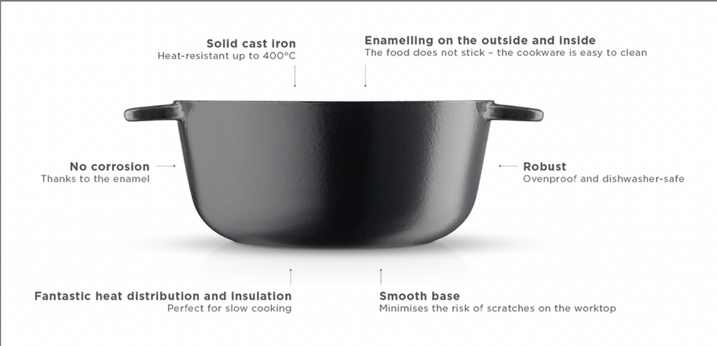 Lightweight Cast Iron Casserole - 24cm - by Eva Solo