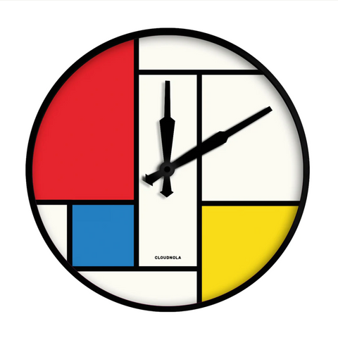 Bauhaus Composition Mondrian Wall Clock by Cloudnola