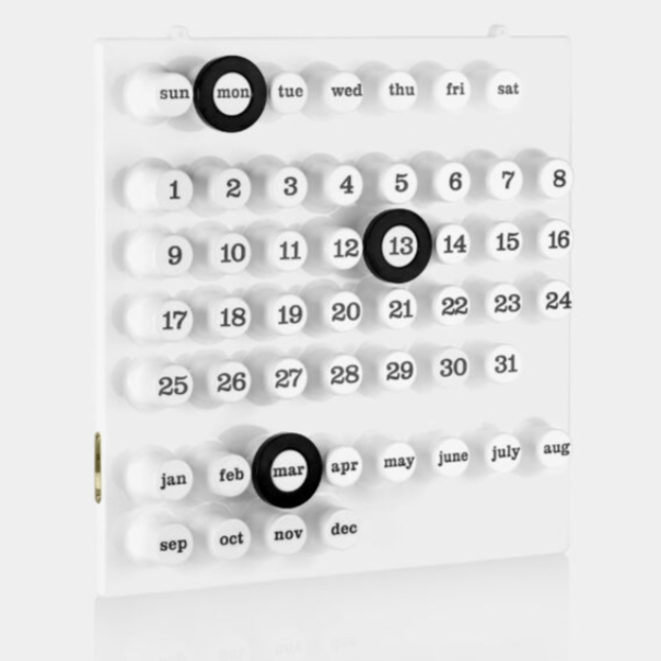Ring a Date Perpetual Calendar - White