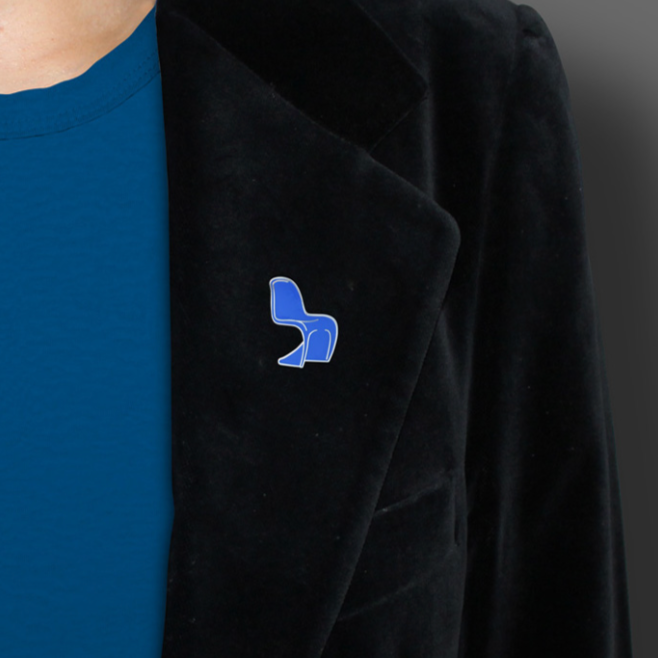 Blue Panton Chair Cloisonné Enamel Pin Badge
