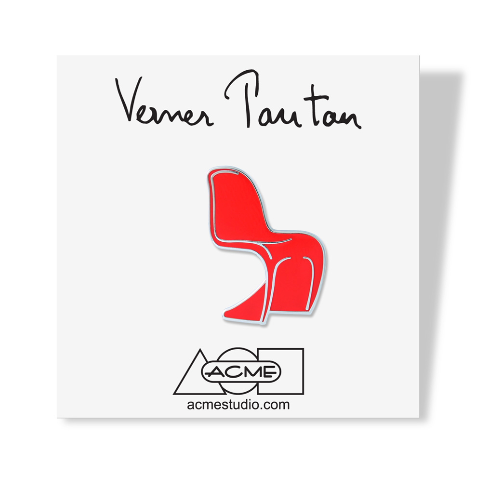 Red Panton Chair Cloisonné Enamel Pin Badge