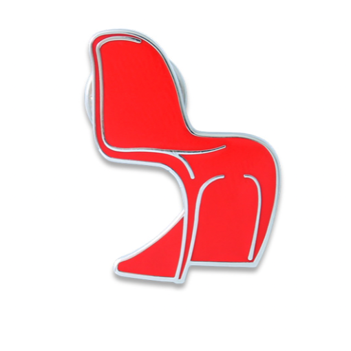 Red Panton Chair Cloisonné Enamel Pin Badge
