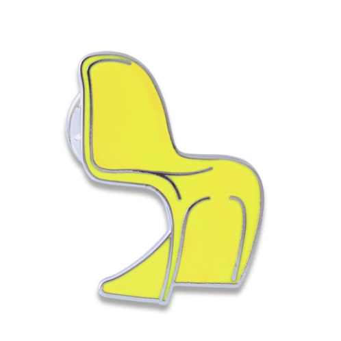 Yellow Panton Chair Cloisonné Enamel Pin Badge