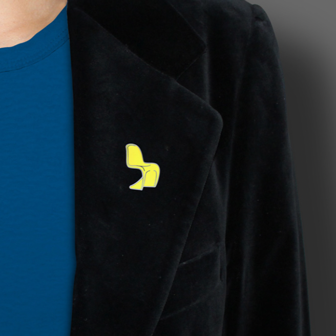 Yellow Panton Chair Cloisonné Enamel Pin Badge