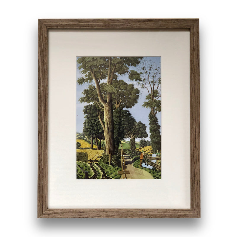 Struggling with a Huge Canvas by Simon Palmer - small framed print