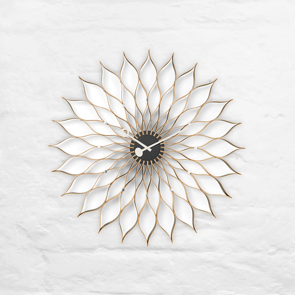 Sunflower wall clock (birch) des. George Nelson, 1948 - 1960 (made by Vitra)