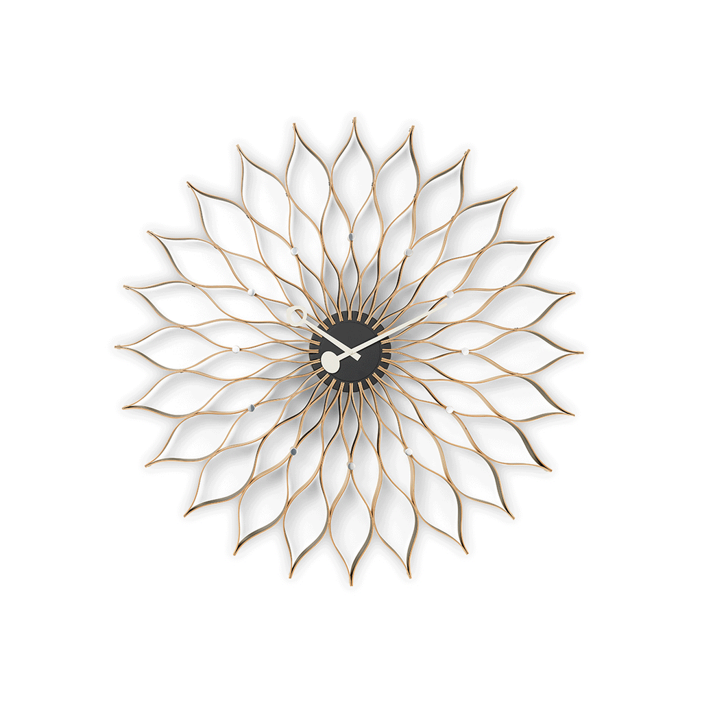 Sunflower wall clock (birch) des. George Nelson, 1948 - 1960 (made by Vitra)