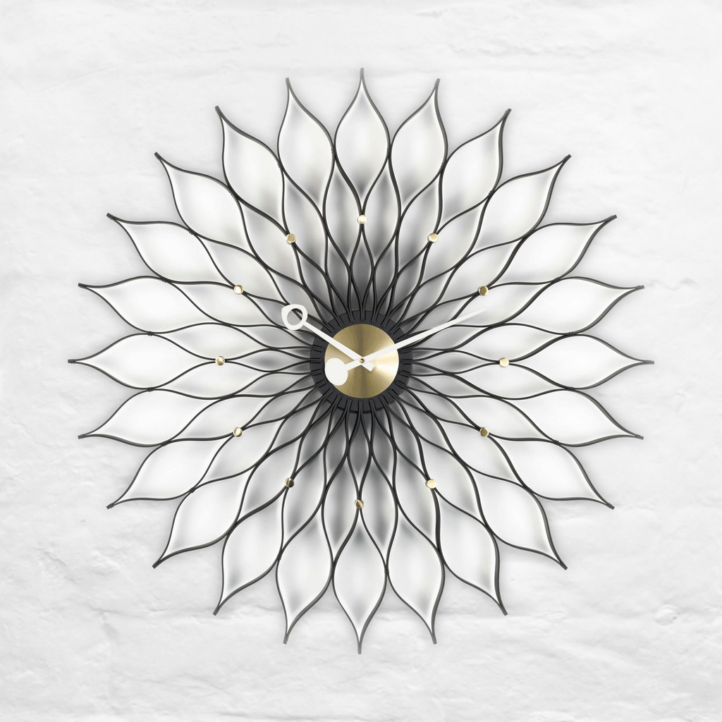 Sunflower wall clock (black) des. George Nelson, 1948 - 1960 (made by Vitra)