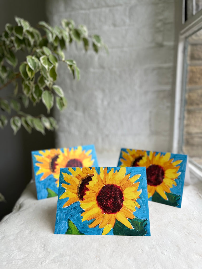 Sunflowers for Hope and Joy Greetings Cards by David Hockney - Pack of 5