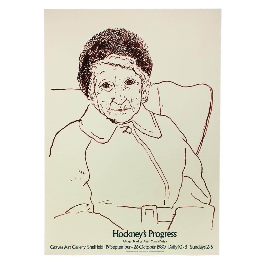 The Artist's Mother Exhibition Poster At The Graves Gallery (1980) by David Hockney