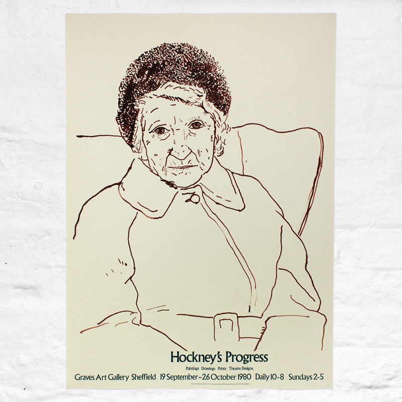 The Artist's Mother Exhibition Poster At The Graves Gallery (1980) by David Hockney