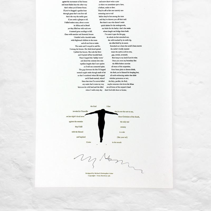 The Fire Gap Poster (signed) by Tony Harrison