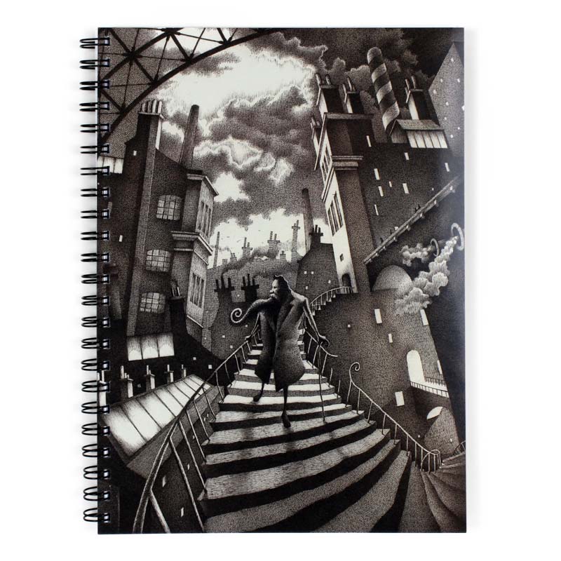 Titus Descends A4 spiral notebook by Nick Tankard