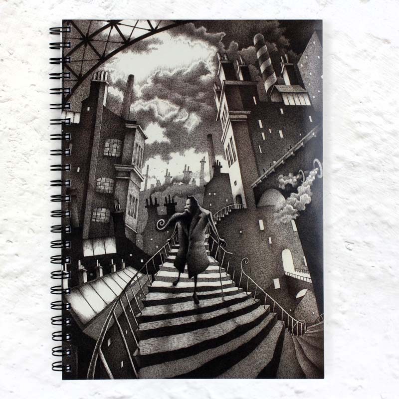 Titus Descends A4 spiral notebook by Nick Tankard