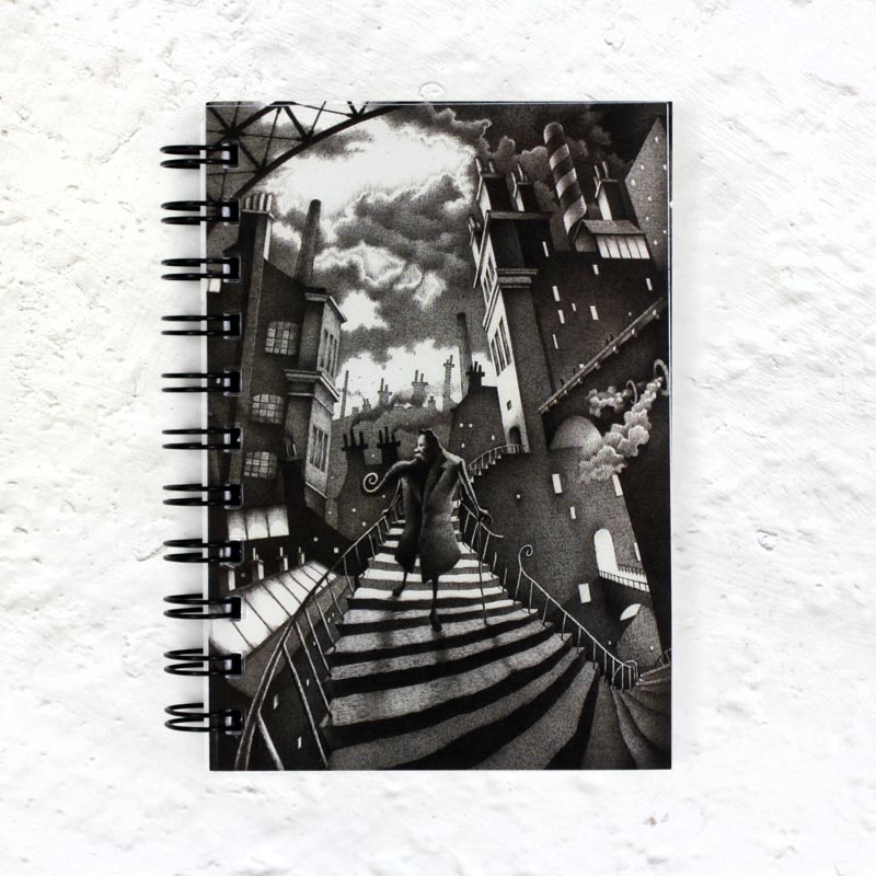 Titus Descends A6 spiral notebook by Nick Tankard