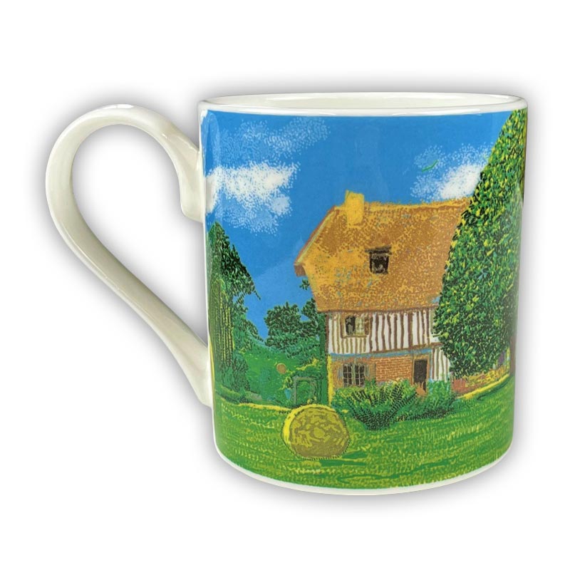 A Year in Normandie Mug by David Hockney (Two Houses and Hay Bales)