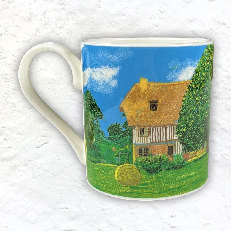 A Year in Normandie Mug by David Hockney (Two Houses and Hay Bales)