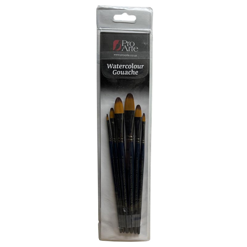 Mastertouch Aquamarine Watercolour Brushes – Filbert - set of 6