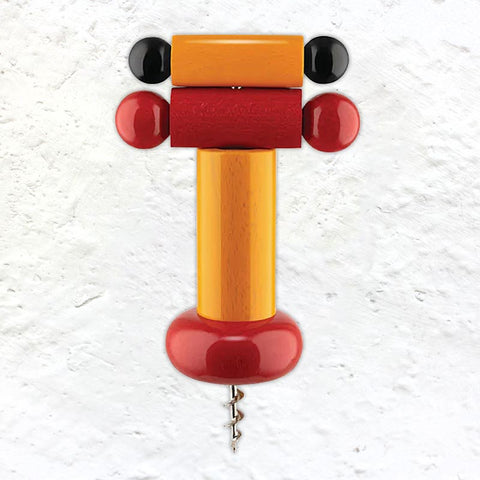 Twergi Corkscrew - Red, Yellow & Black - des. Ettore Sottsass for Alessi, 1989 (2021 reissue)