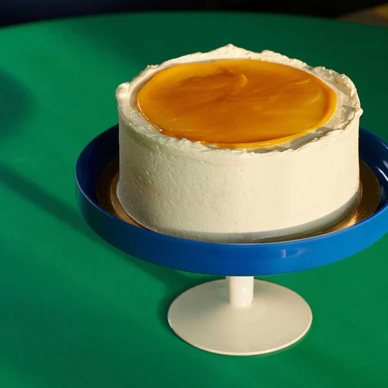 Cake Stand - blue / yellow glass by HAY