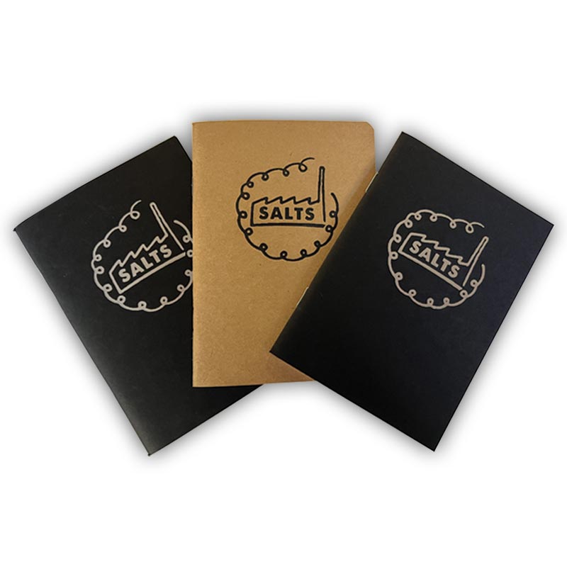 Set of 3 Mixed A6 Sketch Books (staplebound, 2 black covers, 1 natural cover)