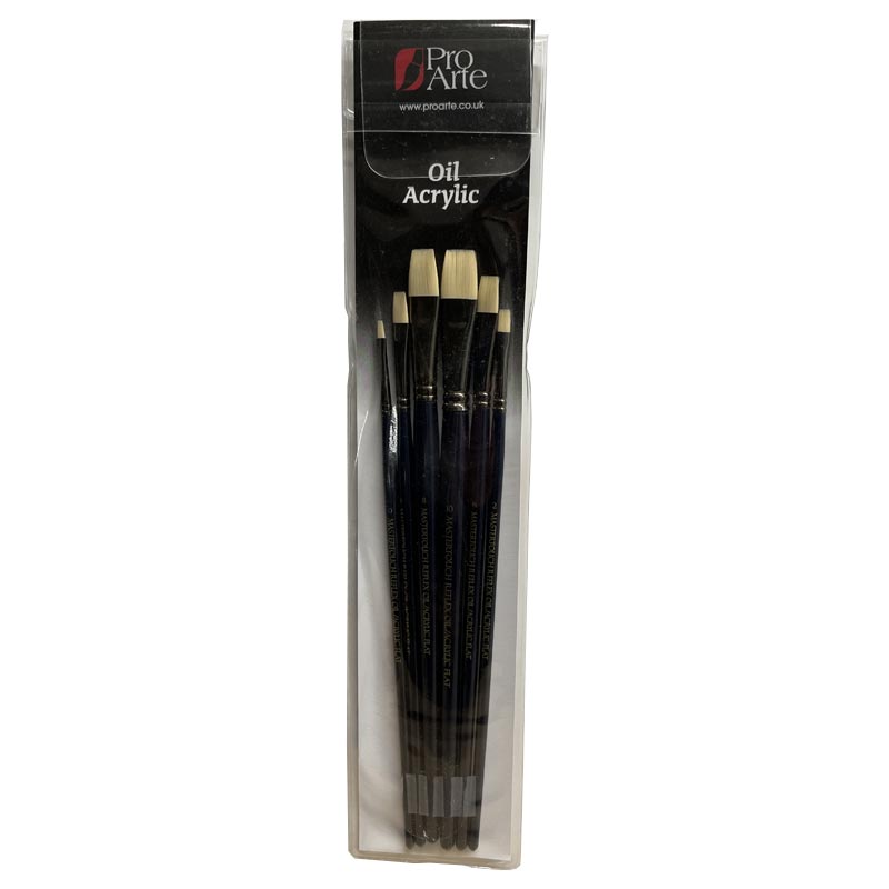 Mastertouch Reflex Oil / Acrylic Brushes – Flat – Set of 6