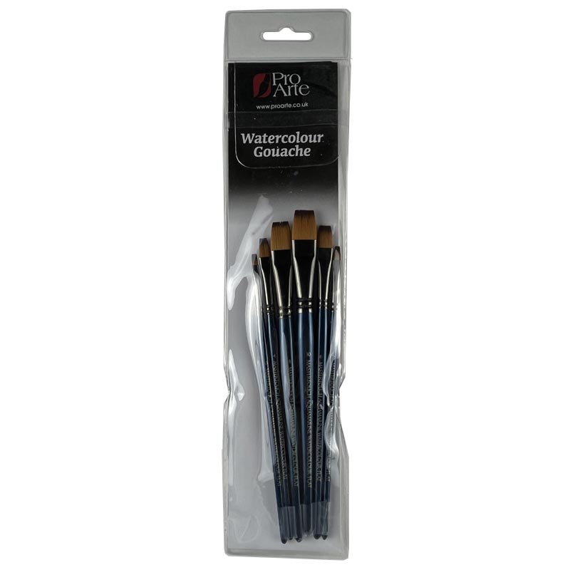 Mastertouch Acquamarine Watercolour Brushes – Flat – set of 6